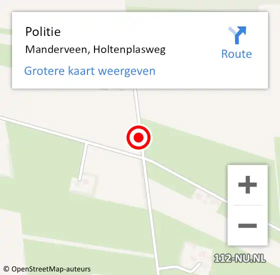 Locatie op kaart van de 112 melding: Politie Manderveen, Holtenplasweg op 1 augustus 2020 16:28