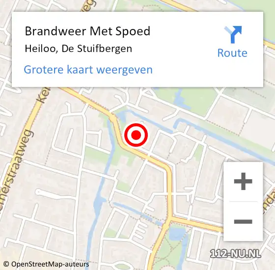 Locatie op kaart van de 112 melding: Brandweer Met Spoed Naar Heiloo, De Stuifbergen op 1 augustus 2020 16:52