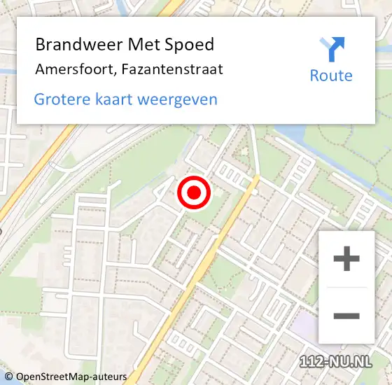 Locatie op kaart van de 112 melding: Brandweer Met Spoed Naar Amersfoort, Fazantenstraat op 1 augustus 2020 20:02