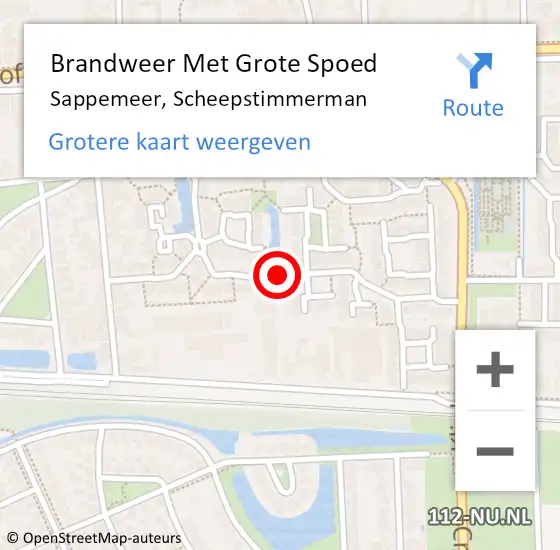 Locatie op kaart van de 112 melding: Brandweer Met Grote Spoed Naar Sappemeer, Scheepstimmerman op 1 augustus 2020 20:07