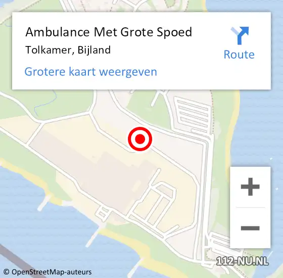 Locatie op kaart van de 112 melding: Ambulance Met Grote Spoed Naar Tolkamer, Bijland op 1 augustus 2020 22:01