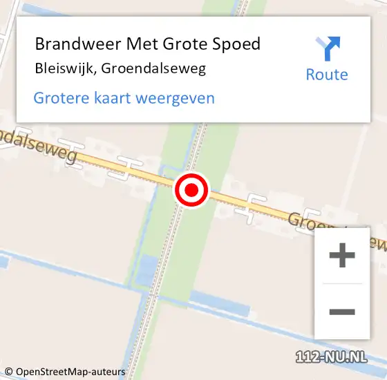 Locatie op kaart van de 112 melding: Brandweer Met Grote Spoed Naar Bleiswijk, Groendalseweg op 1 augustus 2020 22:10