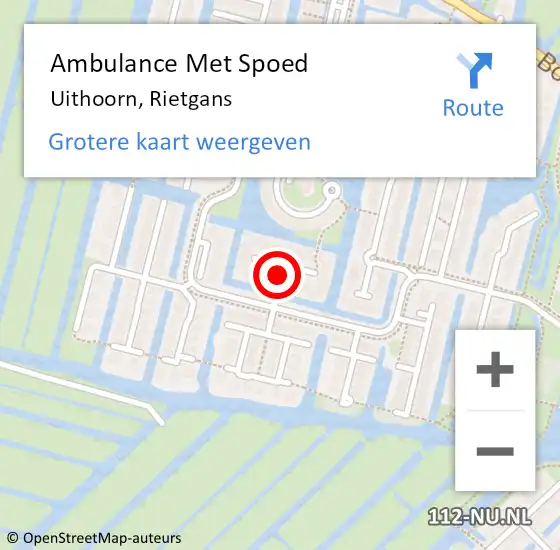 Locatie op kaart van de 112 melding: Ambulance Met Spoed Naar Uithoorn, Rietgans op 2 augustus 2020 03:31