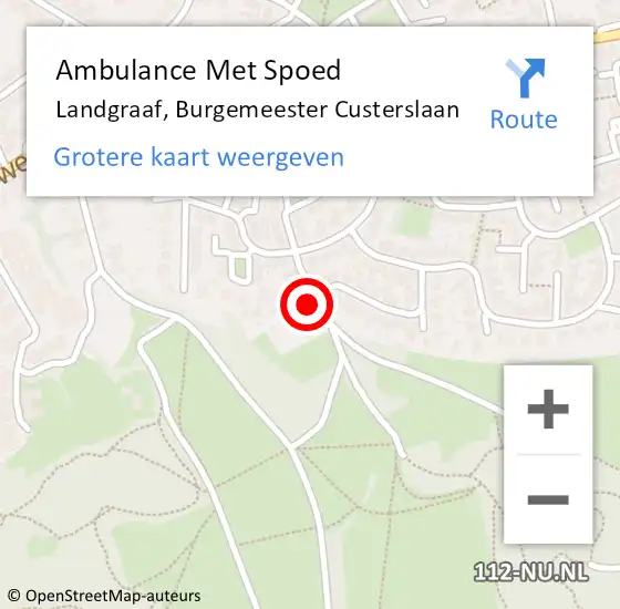 Locatie op kaart van de 112 melding: Ambulance Met Spoed Naar Landgraaf, Burgemeester Custerslaan op 14 mei 2014 14:28