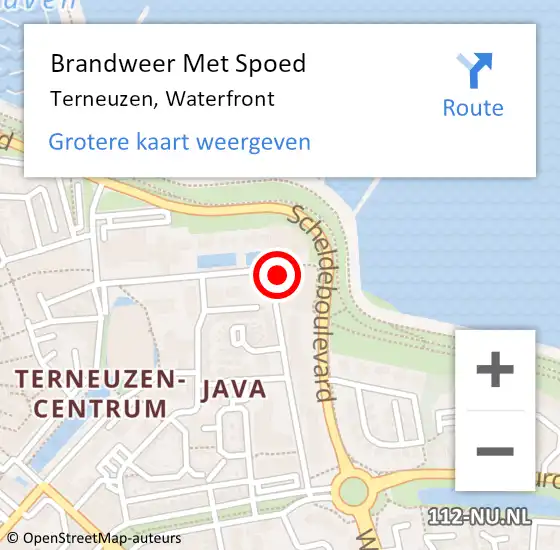 Locatie op kaart van de 112 melding: Brandweer Met Spoed Naar Terneuzen, Waterfront op 2 augustus 2020 10:35