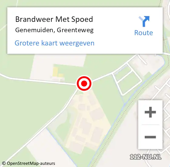 Locatie op kaart van de 112 melding: Brandweer Met Spoed Naar Genemuiden, Greenteweg op 1 oktober 2013 20:55