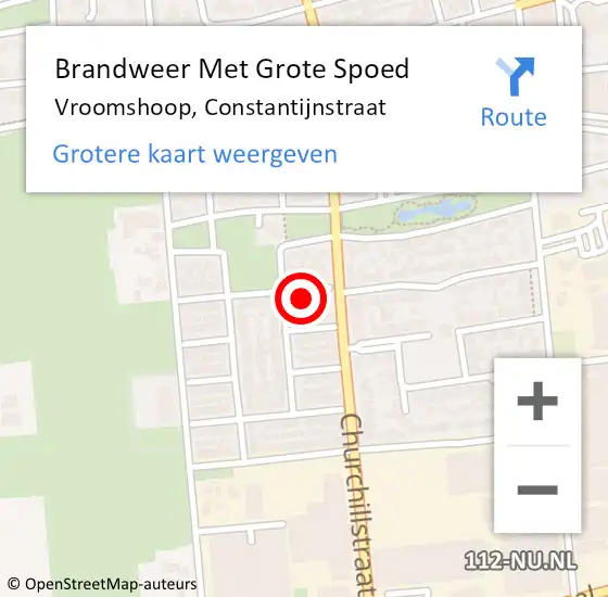 Locatie op kaart van de 112 melding: Brandweer Met Grote Spoed Naar Vroomshoop, Constantijnstraat op 14 mei 2014 14:44