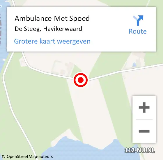 Locatie op kaart van de 112 melding: Ambulance Met Spoed Naar De Steeg, Havikerwaard op 2 augustus 2020 13:30