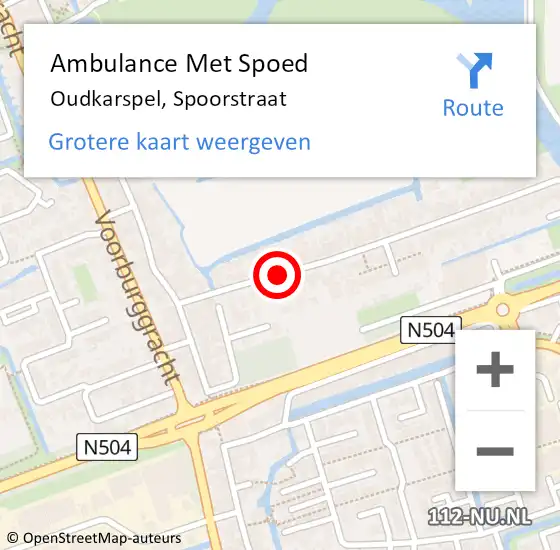 Locatie op kaart van de 112 melding: Ambulance Met Spoed Naar Oudkarspel, Spoorstraat op 2 augustus 2020 17:27