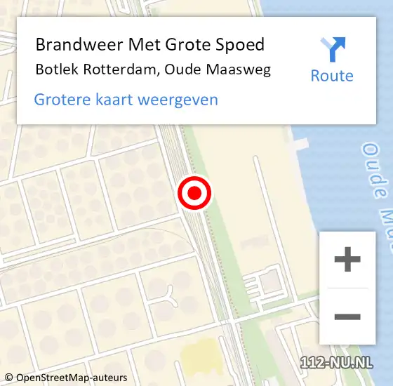 Locatie op kaart van de 112 melding: Brandweer Met Grote Spoed Naar Botlek Rotterdam, Oude Maasweg op 2 augustus 2020 17:57