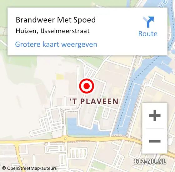 Locatie op kaart van de 112 melding: Brandweer Met Spoed Naar Huizen, IJsselmeerstraat op 2 augustus 2020 20:35