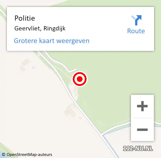 Locatie op kaart van de 112 melding: Politie Geervliet, Ringdijk op 2 augustus 2020 20:47