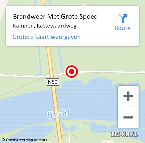 Locatie op kaart van de 112 melding: Brandweer Met Grote Spoed Naar Kampen, Kattewaardweg op 2 augustus 2020 22:01