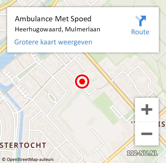 Locatie op kaart van de 112 melding: Ambulance Met Spoed Naar Heerhugowaard, Mulmerlaan op 2 augustus 2020 22:11