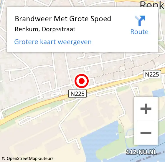 Locatie op kaart van de 112 melding: Brandweer Met Grote Spoed Naar Renkum, Dorpsstraat op 2 augustus 2020 22:23