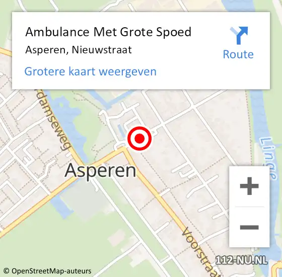 Locatie op kaart van de 112 melding: Ambulance Met Grote Spoed Naar Asperen, Nieuwstraat op 3 augustus 2020 08:49