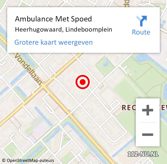 Locatie op kaart van de 112 melding: Ambulance Met Spoed Naar Heerhugowaard, Lindeboomplein op 3 augustus 2020 09:09