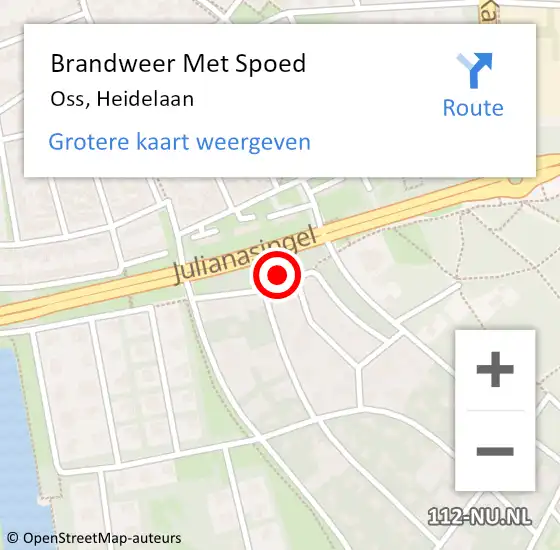 Locatie op kaart van de 112 melding: Brandweer Met Spoed Naar Oss, Heidelaan op 3 augustus 2020 11:25