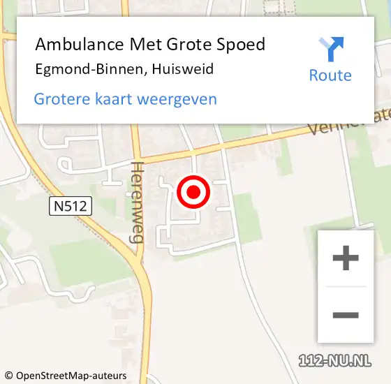 Locatie op kaart van de 112 melding: Ambulance Met Grote Spoed Naar Egmond-Binnen, Huisweid op 3 augustus 2020 12:14