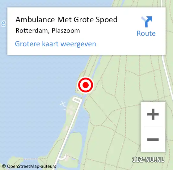 Locatie op kaart van de 112 melding: Ambulance Met Grote Spoed Naar Rotterdam, Plaszoom op 3 augustus 2020 14:58