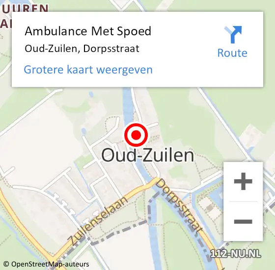 Locatie op kaart van de 112 melding: Ambulance Met Spoed Naar Oud-Zuilen, Dorpsstraat op 14 mei 2014 16:46