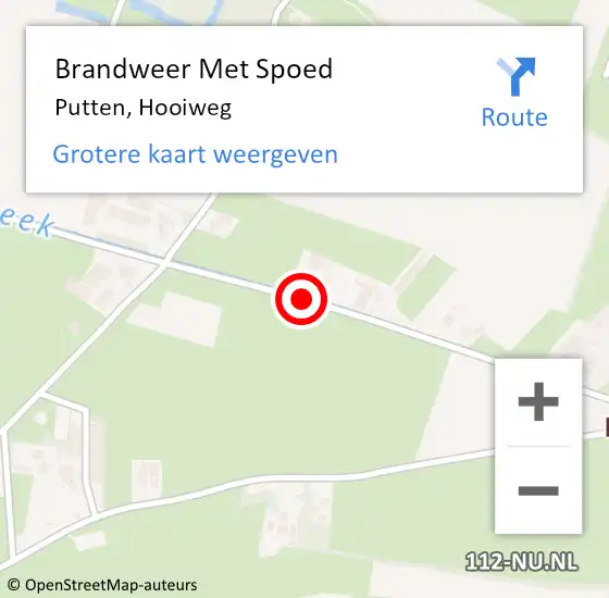 Locatie op kaart van de 112 melding: Brandweer Met Spoed Naar Putten, Hooiweg op 3 augustus 2020 19:08