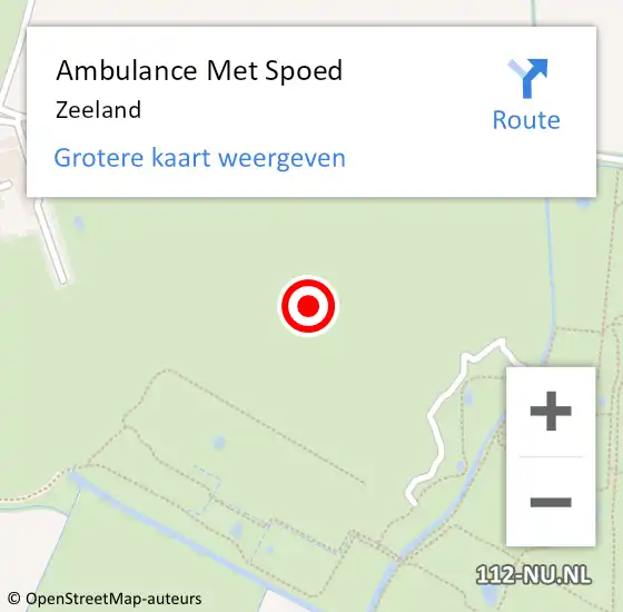 Locatie op kaart van de 112 melding: Ambulance Met Spoed Naar Zeeland op 3 augustus 2020 20:57