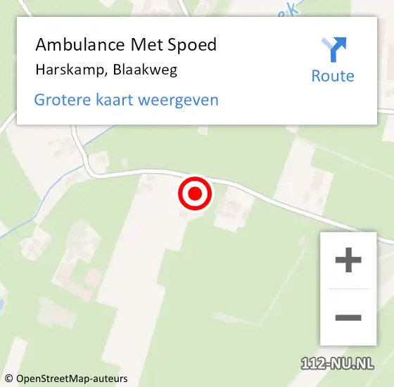 Locatie op kaart van de 112 melding: Ambulance Met Spoed Naar Harskamp, Blaakweg op 1 oktober 2013 21:18