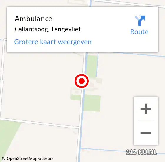 Locatie op kaart van de 112 melding: Ambulance Callantsoog, Langevliet op 4 augustus 2020 05:33