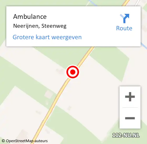 Locatie op kaart van de 112 melding: Ambulance Neerijnen, Steenweg op 4 augustus 2020 07:29