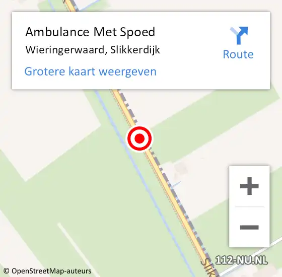 Locatie op kaart van de 112 melding: Ambulance Met Spoed Naar Wieringerwaard, Slikkerdijk op 4 augustus 2020 08:15