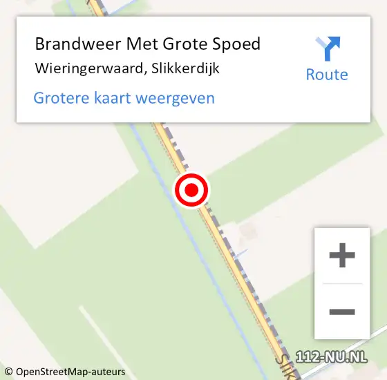 Locatie op kaart van de 112 melding: Brandweer Met Grote Spoed Naar Wieringerwaard, Slikkerdijk op 4 augustus 2020 08:16