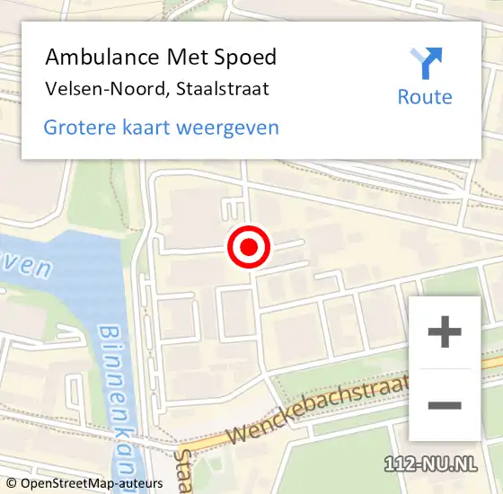 Locatie op kaart van de 112 melding: Ambulance Met Spoed Naar Velsen-Noord, Staalstraat op 4 augustus 2020 11:30