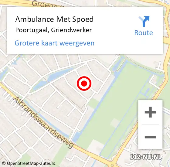 Locatie op kaart van de 112 melding: Ambulance Met Spoed Naar Poortugaal, Griendwerker op 4 augustus 2020 11:53