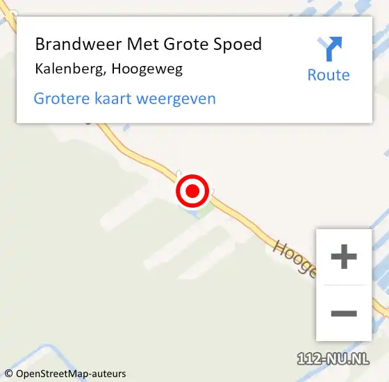 Locatie op kaart van de 112 melding: Brandweer Met Grote Spoed Naar Kalenberg, Hoogeweg op 4 augustus 2020 13:30