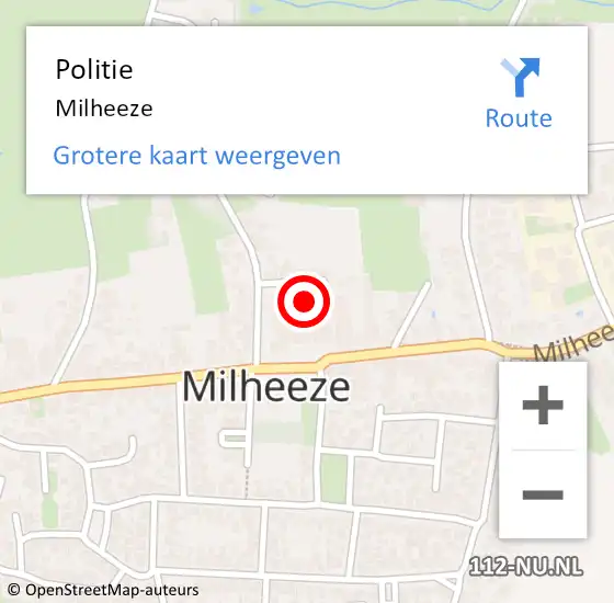 Locatie op kaart van de 112 melding: Politie Milheeze op 4 augustus 2020 14:59