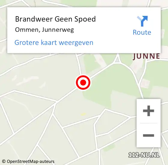 Locatie op kaart van de 112 melding: Brandweer Geen Spoed Naar Ommen, Junnerweg op 4 augustus 2020 17:58