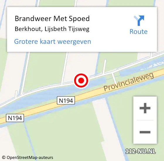 Locatie op kaart van de 112 melding: Brandweer Met Spoed Naar Berkhout, Lijsbeth Tijsweg op 4 augustus 2020 18:23