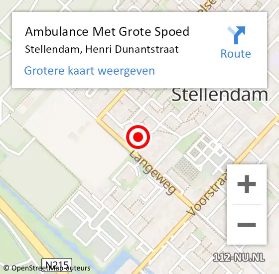 Locatie op kaart van de 112 melding: Ambulance Met Grote Spoed Naar Stellendam, Henri Dunantstraat op 4 augustus 2020 20:40