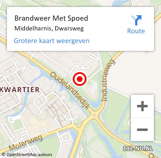 Locatie op kaart van de 112 melding: Brandweer Met Spoed Naar Middelharnis, Dwarsweg op 4 augustus 2020 21:01