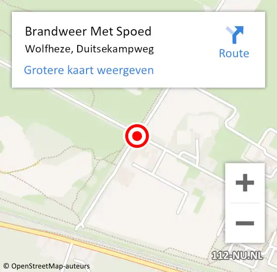 Locatie op kaart van de 112 melding: Brandweer Met Spoed Naar Wolfheze, Duitsekampweg op 4 augustus 2020 21:37