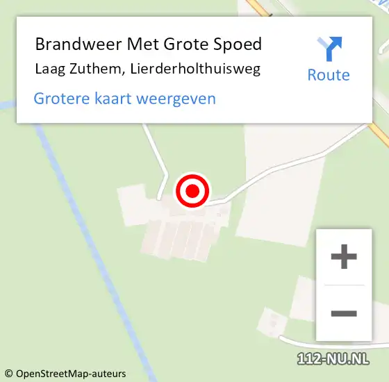Locatie op kaart van de 112 melding: Brandweer Met Grote Spoed Naar Laag Zuthem, Lierderholthuisweg op 1 oktober 2013 21:33