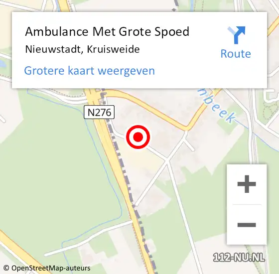 Locatie op kaart van de 112 melding: Ambulance Met Grote Spoed Naar Nieuwstadt, Kruisweide op 14 mei 2014 19:18