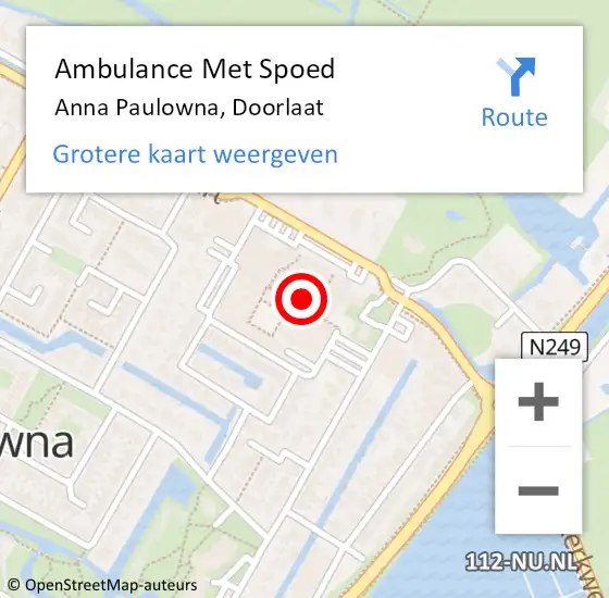 Locatie op kaart van de 112 melding: Ambulance Met Spoed Naar Anna Paulowna, Doorlaat op 5 augustus 2020 13:00