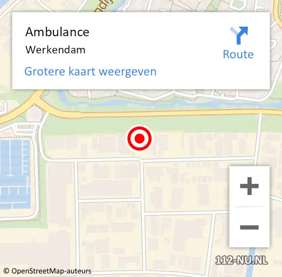 Locatie op kaart van de 112 melding: Ambulance Werkendam op 5 augustus 2020 13:20