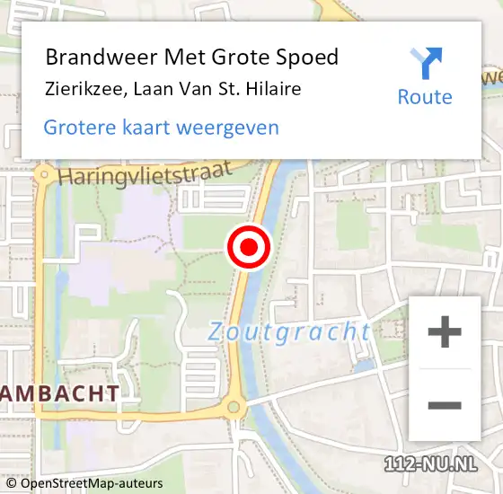 Locatie op kaart van de 112 melding: Brandweer Met Grote Spoed Naar Zierikzee, Laan Van St. Hilaire op 5 augustus 2020 14:22