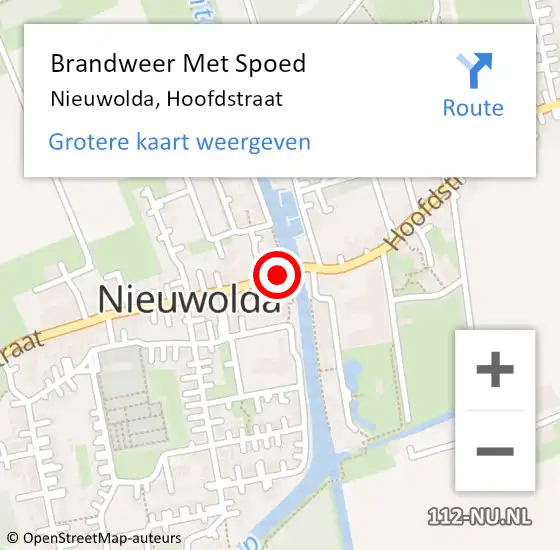 Locatie op kaart van de 112 melding: Brandweer Met Spoed Naar Nieuwolda, Hoofdstraat op 5 augustus 2020 14:35