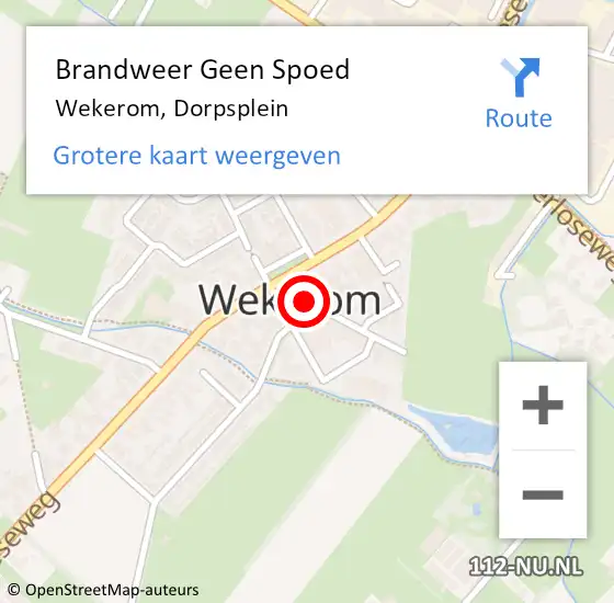 Locatie op kaart van de 112 melding: Brandweer Geen Spoed Naar Wekerom, Dorpsplein op 5 augustus 2020 15:49