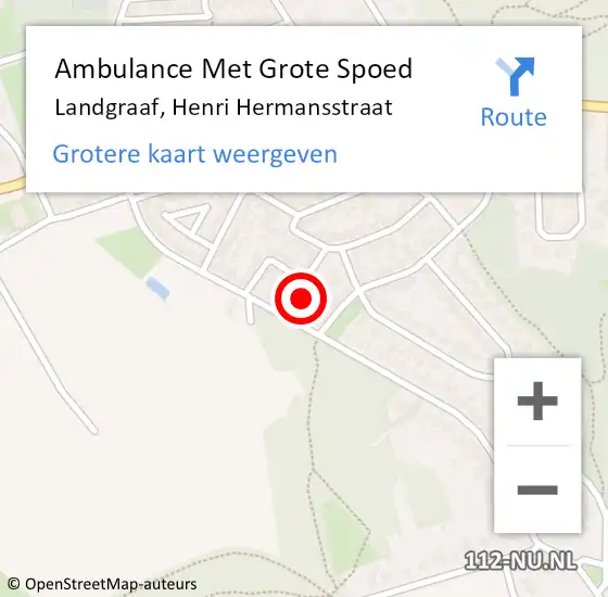 Locatie op kaart van de 112 melding: Ambulance Met Grote Spoed Naar Landgraaf, Henri Hermansstraat op 14 mei 2014 20:39