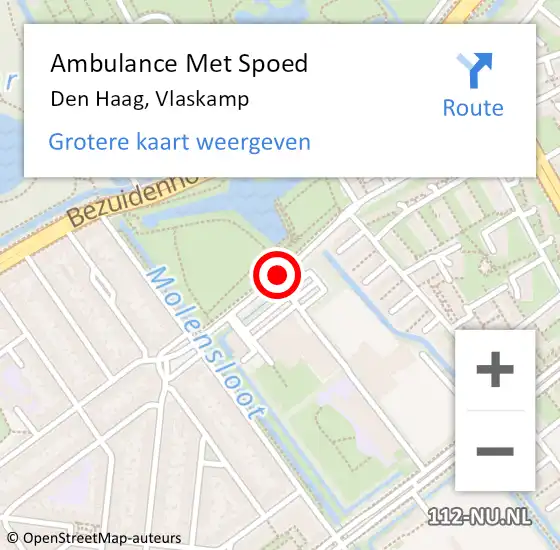 Locatie op kaart van de 112 melding: Ambulance Met Spoed Naar Den Haag, Vlaskamp op 5 augustus 2020 19:19